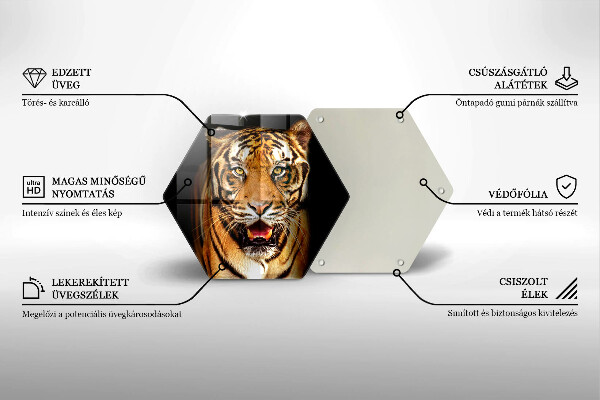 Steklena podloga za rezanje Divja žival tiger