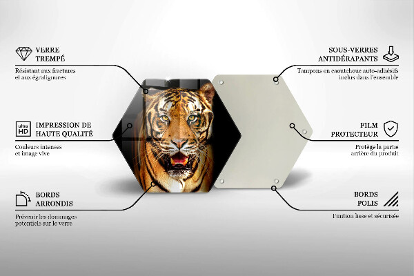 Steklena podloga za rezanje Divja žival tiger