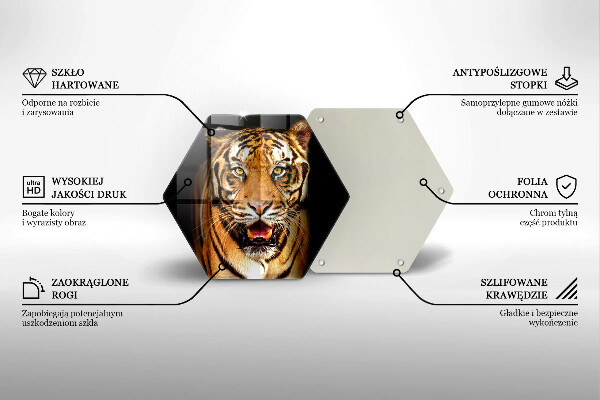 Steklena podloga za rezanje Divja žival tiger