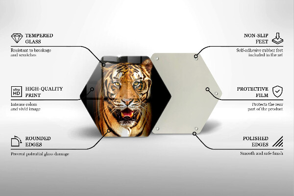 Steklena podloga za rezanje Divja žival tiger