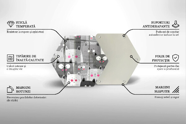Steklena podloga za rezanje Ilustracija mačk