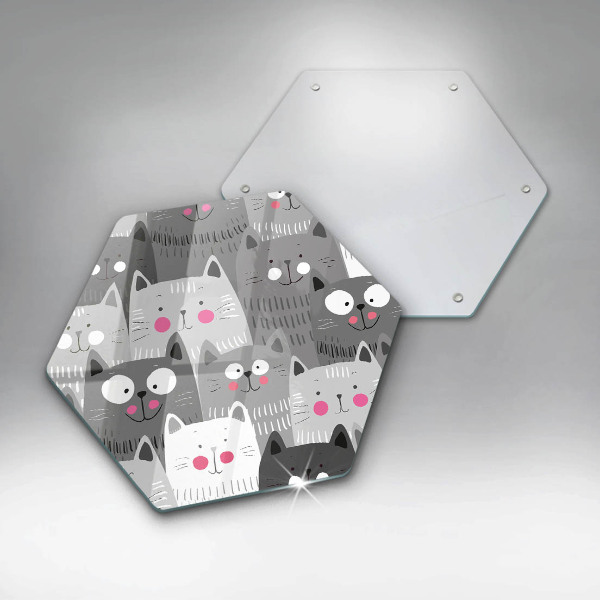 Steklena podloga za rezanje Ilustracija mačk