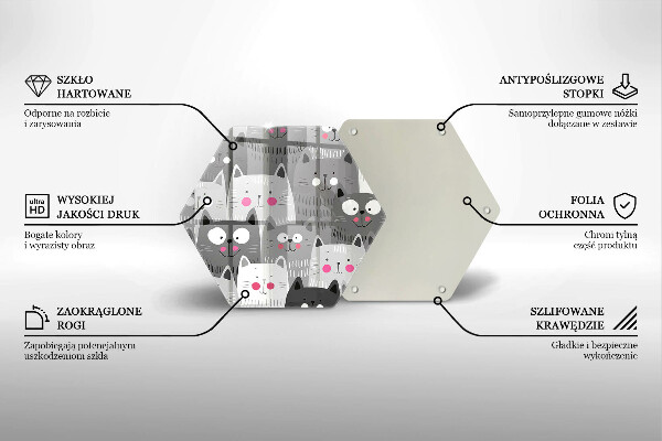 Steklena podloga za rezanje Ilustracija mačk