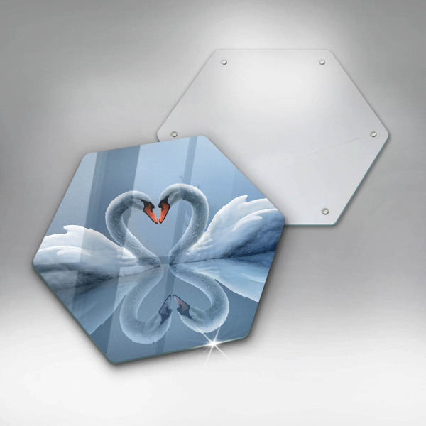 Steklena podloga za rezanje Dva labodja srca