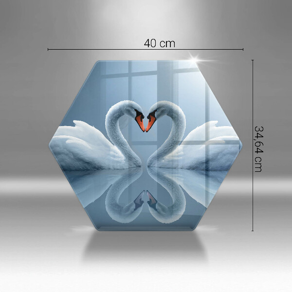 Steklena podloga za rezanje Dva labodja srca