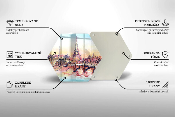 Steklena podloga za rezanje Pokrajina pariškega Eifflovega stolpa