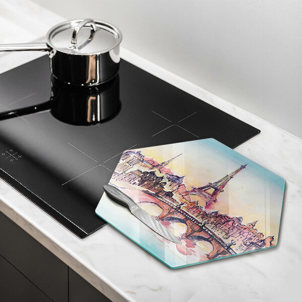 Steklena podloga za rezanje Pokrajina pariškega Eifflovega stolpa