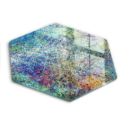 Steklena podloga za rezanje Barvita črtna abstrakcija