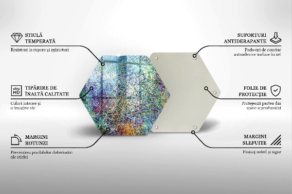 Steklena podloga za rezanje Barvita črtna abstrakcija