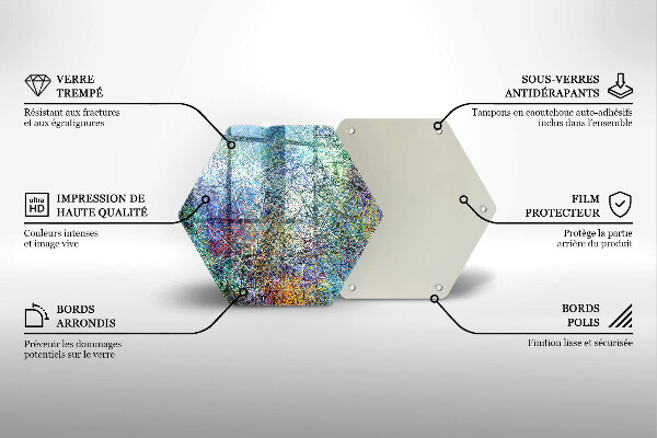 Steklena podloga za rezanje Barvita črtna abstrakcija
