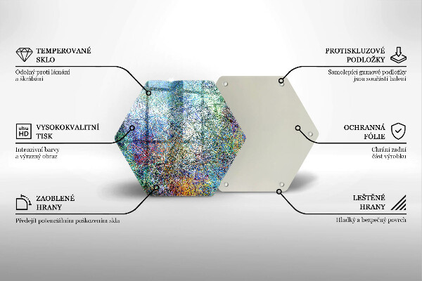 Steklena podloga za rezanje Barvita črtna abstrakcija