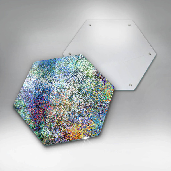 Steklena podloga za rezanje Barvita črtna abstrakcija