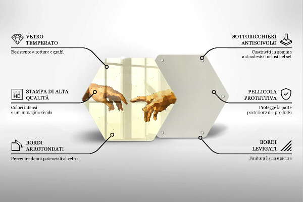 Steklena podloga za rezanje Stvarjenje Adamovih rok