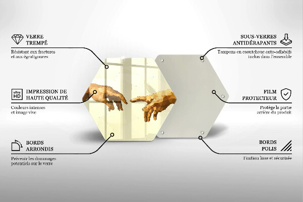 Steklena podloga za rezanje Stvarjenje Adamovih rok