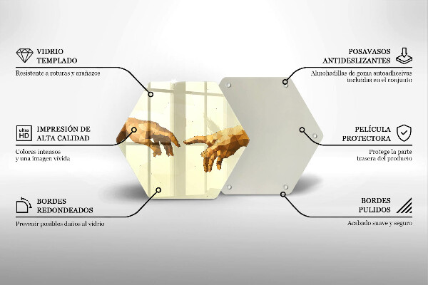 Steklena podloga za rezanje Stvarjenje Adamovih rok