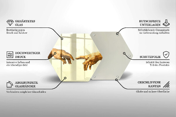 Steklena podloga za rezanje Stvarjenje Adamovih rok