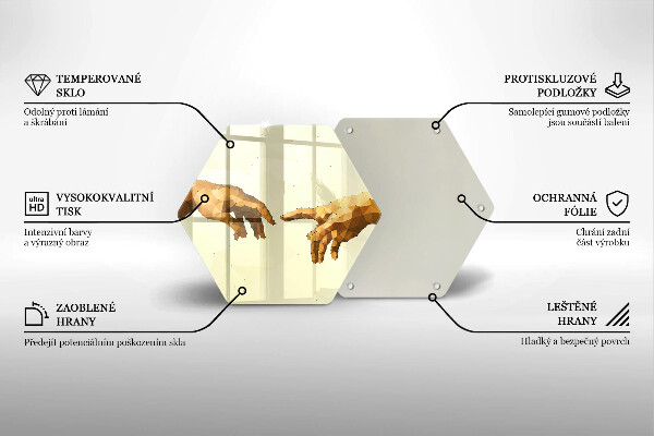 Steklena podloga za rezanje Stvarjenje Adamovih rok