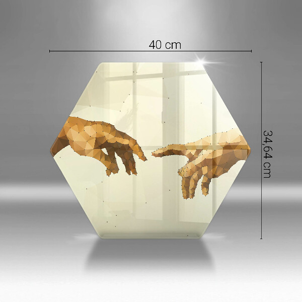 Steklena podloga za rezanje Stvarjenje Adamovih rok