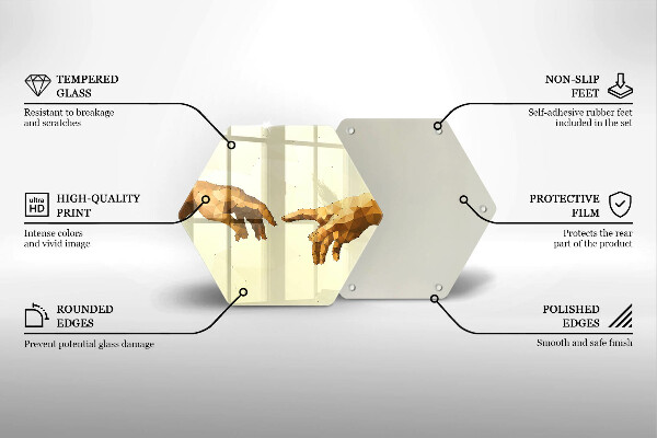 Steklena podloga za rezanje Stvarjenje Adamovih rok