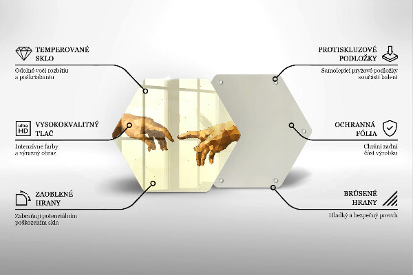 Steklena podloga za rezanje Stvarjenje Adamovih rok