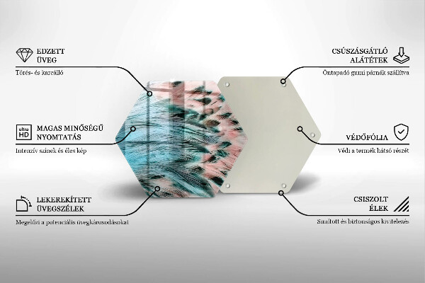Steklena podloga za rezanje Boho ptičje perje