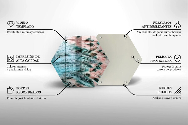 Steklena podloga za rezanje Boho ptičje perje