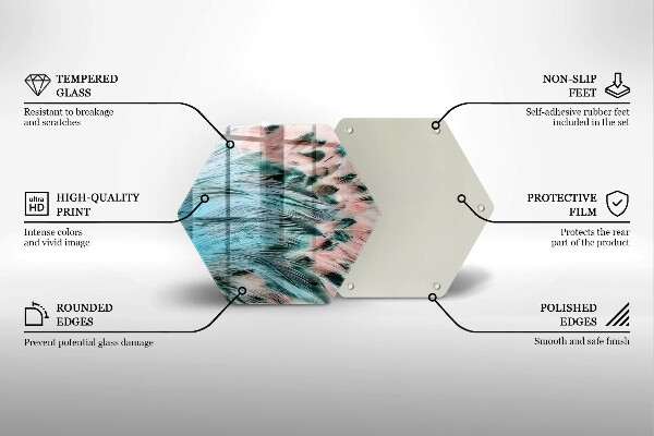 Steklena podloga za rezanje Boho ptičje perje
