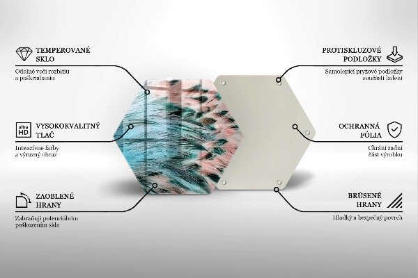 Steklena podloga za rezanje Boho ptičje perje