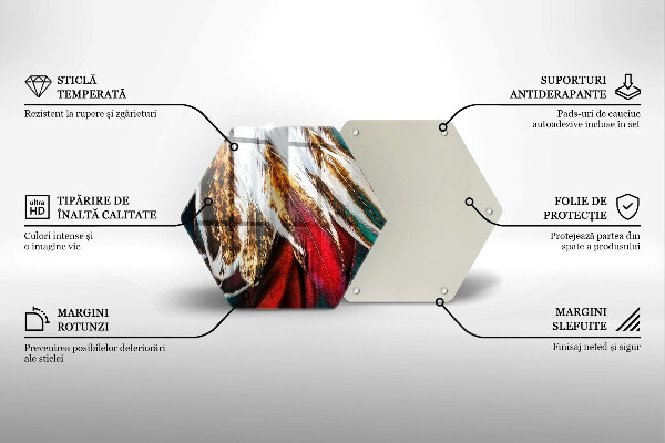 Steklena podloga za rezanje Boho ptičje perje