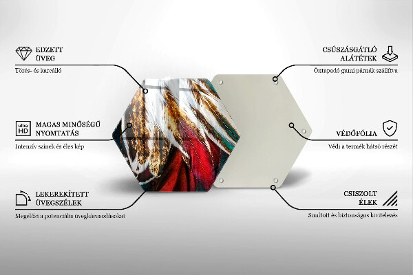 Steklena podloga za rezanje Boho ptičje perje