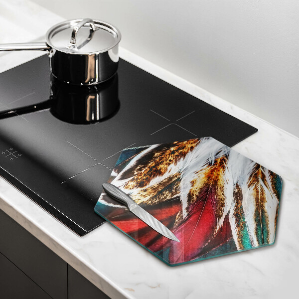 Steklena podloga za rezanje Boho ptičje perje