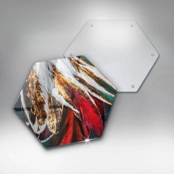 Steklena podloga za rezanje Boho ptičje perje