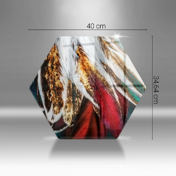 Steklena podloga za rezanje Boho ptičje perje