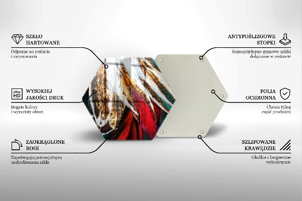 Steklena podloga za rezanje Boho ptičje perje