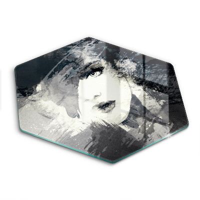 Steklena podloga za rezanje Slikanje ženske