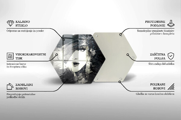 Steklena podloga za rezanje Slikanje ženske