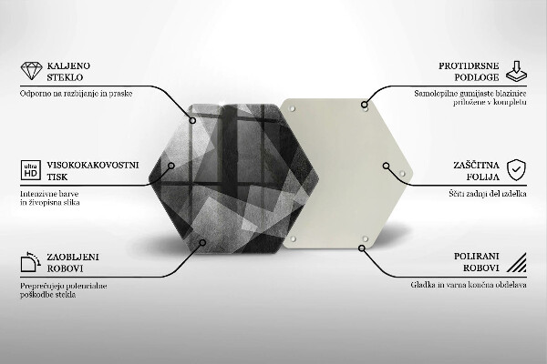 Steklena podloga za rezanje Geometrijska abstrakcija