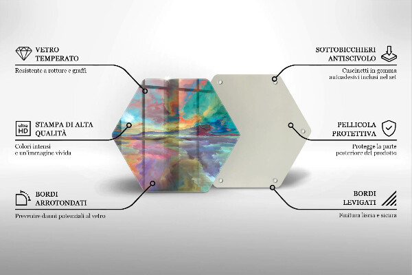 Steklena podloga za rezanje Pisano nebo