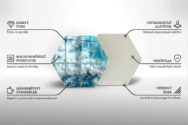Steklena podloga za rezanje Valovi morske vode