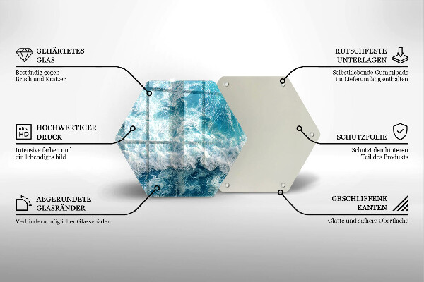 Steklena podloga za rezanje Valovi morske vode