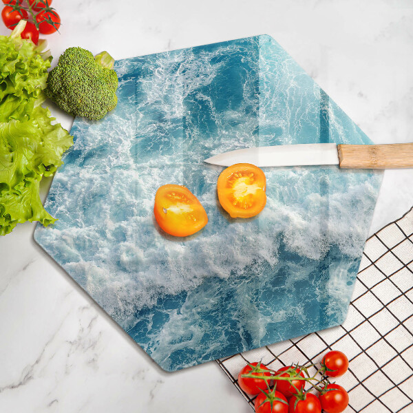 Steklena podloga za rezanje Valovi morske vode