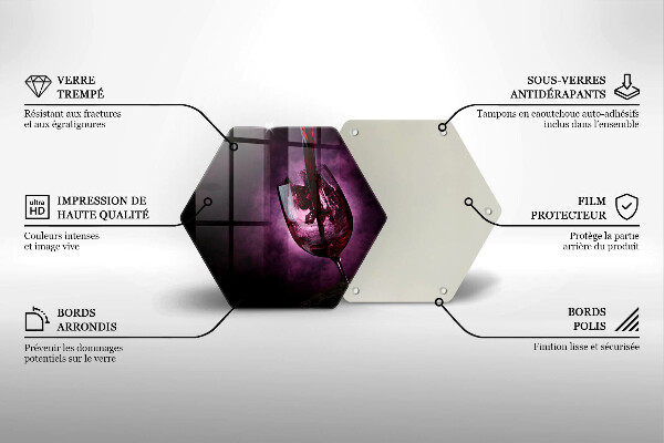 Steklena podloga za rezanje Kozarec vina