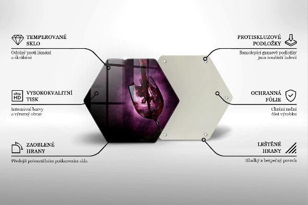 Steklena podloga za rezanje Kozarec vina