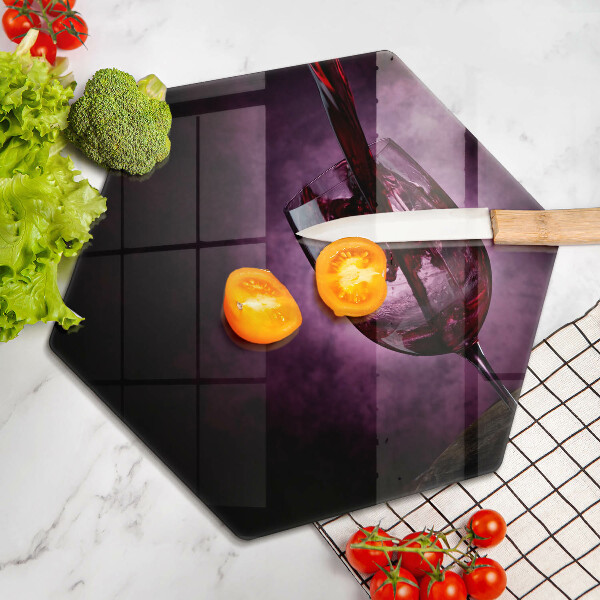 Steklena podloga za rezanje Kozarec vina