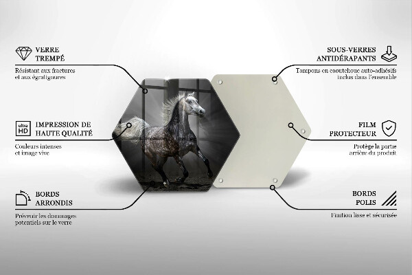 Steklena podloga za rezanje Konjski galop