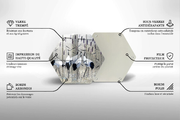 Steklena podloga za rezanje Japonski žerjavi