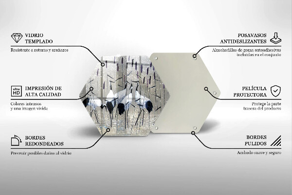 Steklena podloga za rezanje Japonski žerjavi
