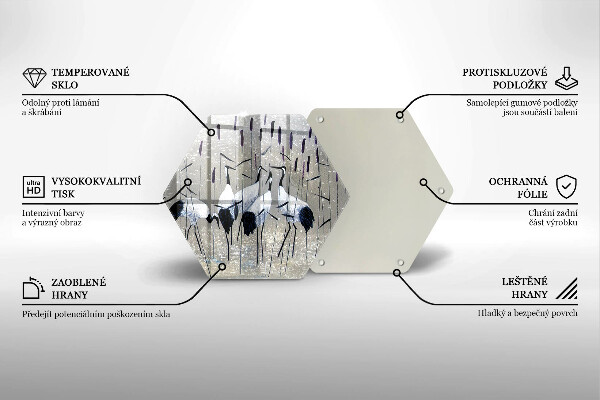 Steklena podloga za rezanje Japonski žerjavi