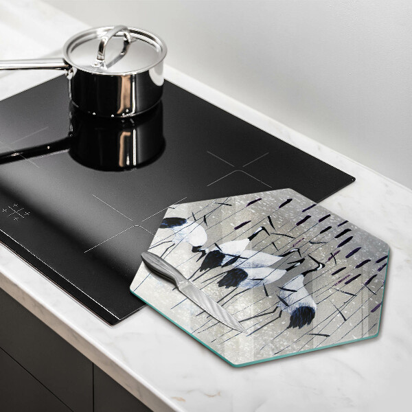 Steklena podloga za rezanje Japonski žerjavi