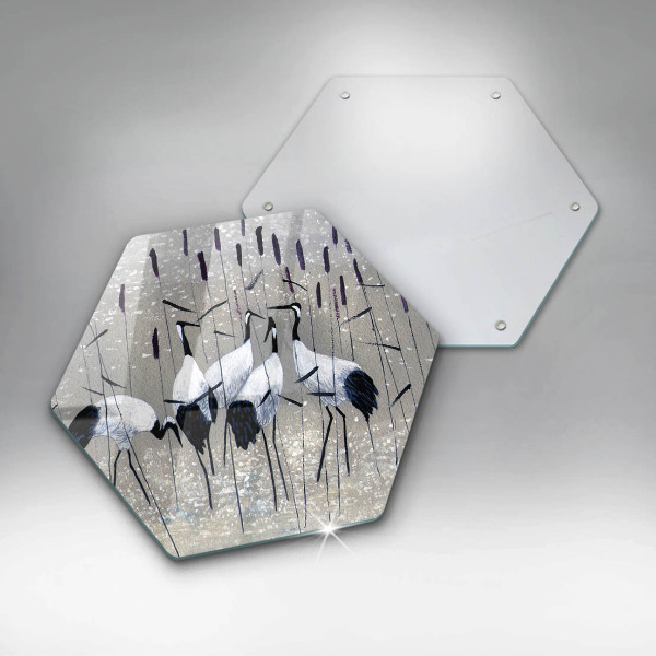 Steklena podloga za rezanje Japonski žerjavi